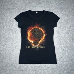 Lionsgate‎ The Hunger Games T-Shirt Womens XL Black District 12 Movie Promo Tee